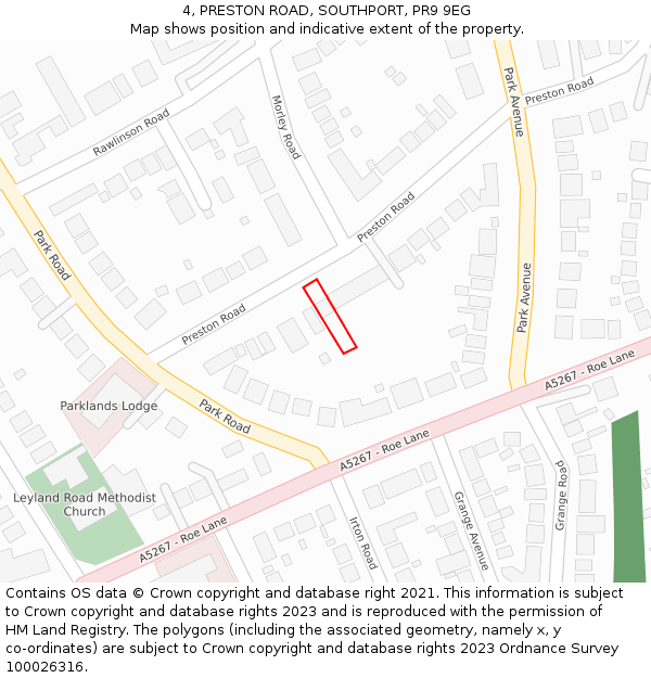 4, PRESTON ROAD, SOUTHPORT, PR9 9EG: Location map and indicative extent of plot