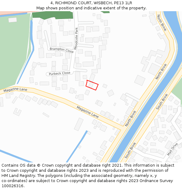 4, RICHMOND COURT, WISBECH, PE13 1LR: Location map and indicative extent of plot