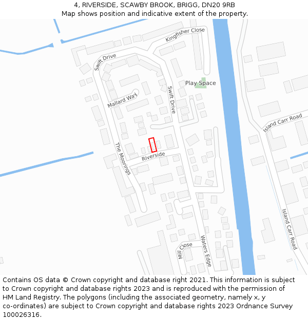 4, RIVERSIDE, SCAWBY BROOK, BRIGG, DN20 9RB: Location map and indicative extent of plot