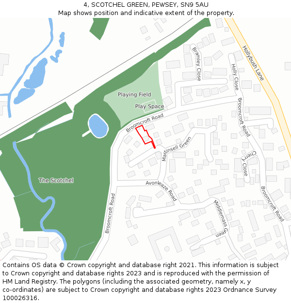 4, SCOTCHEL GREEN, PEWSEY, SN9 5AU: Location map and indicative extent of plot