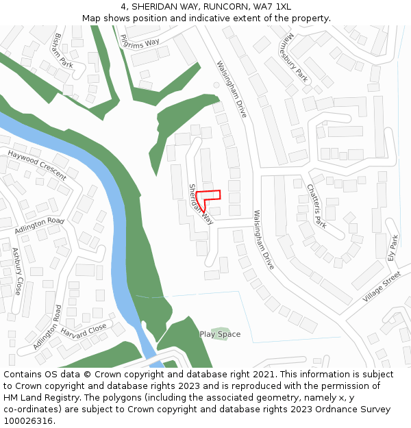 4, SHERIDAN WAY, RUNCORN, WA7 1XL: Location map and indicative extent of plot