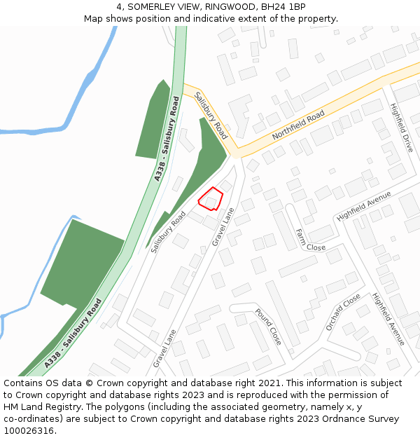 4, SOMERLEY VIEW, RINGWOOD, BH24 1BP: Location map and indicative extent of plot