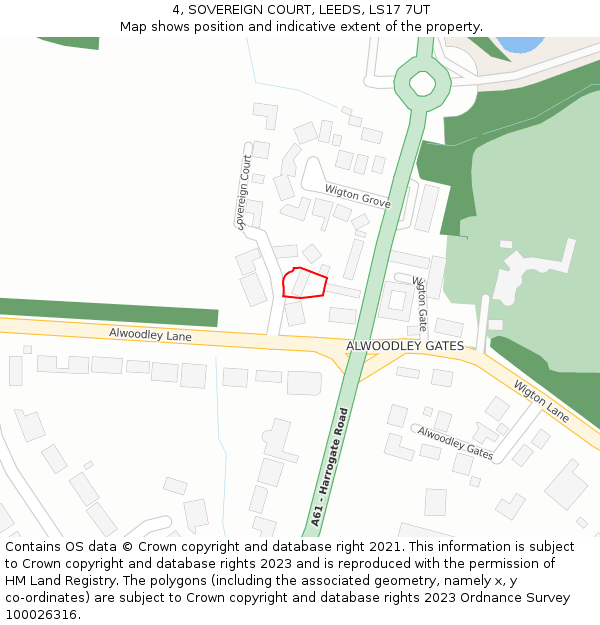 4, SOVEREIGN COURT, LEEDS, LS17 7UT: Location map and indicative extent of plot