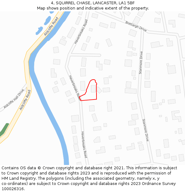 4, SQUIRREL CHASE, LANCASTER, LA1 5BF: Location map and indicative extent of plot