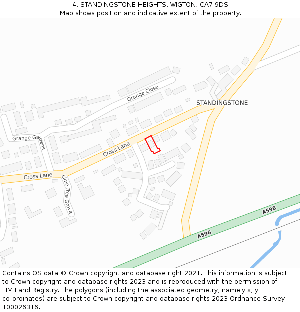 4, STANDINGSTONE HEIGHTS, WIGTON, CA7 9DS: Location map and indicative extent of plot