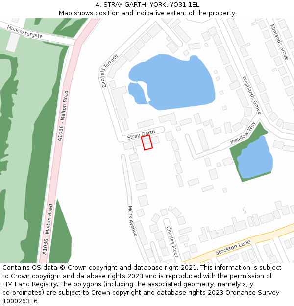 4, STRAY GARTH, YORK, YO31 1EL: Location map and indicative extent of plot