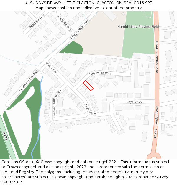 4, SUNNYSIDE WAY, LITTLE CLACTON, CLACTON-ON-SEA, CO16 9PE: Location map and indicative extent of plot