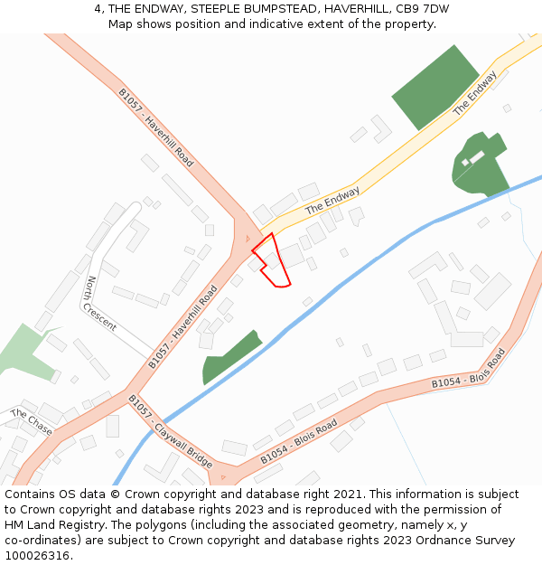 4, THE ENDWAY, STEEPLE BUMPSTEAD, HAVERHILL, CB9 7DW: Location map and indicative extent of plot