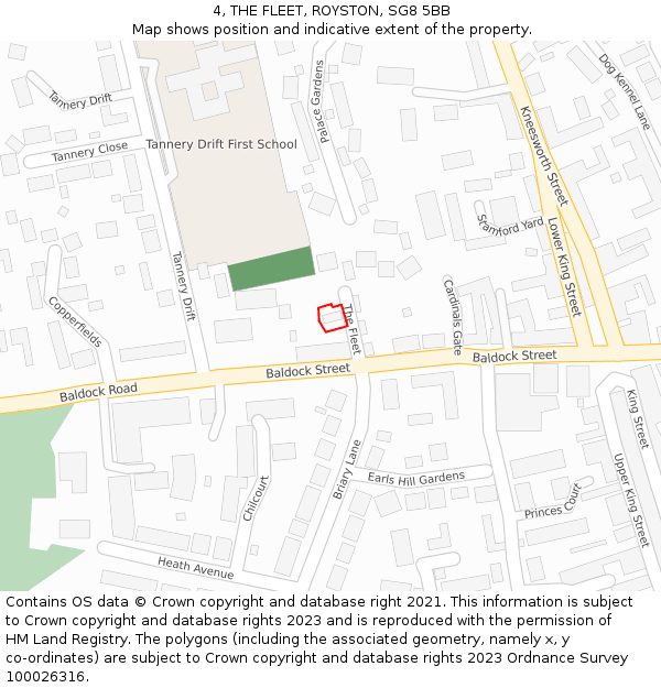 4, THE FLEET, ROYSTON, SG8 5BB: Location map and indicative extent of plot