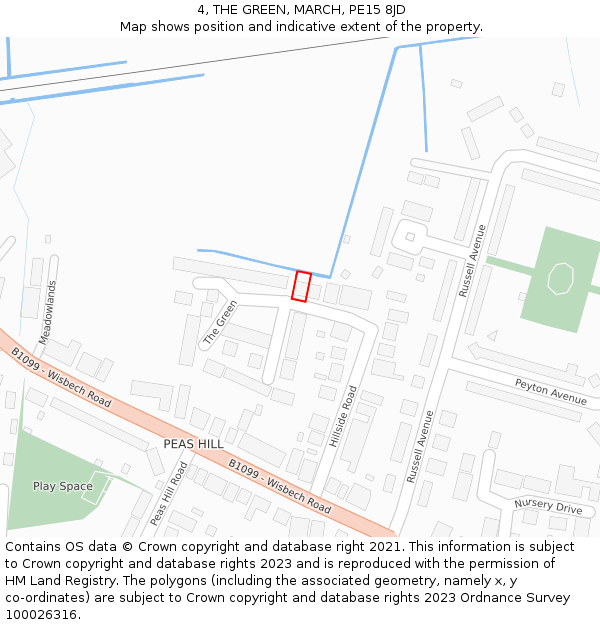 4, THE GREEN, MARCH, PE15 8JD: Location map and indicative extent of plot