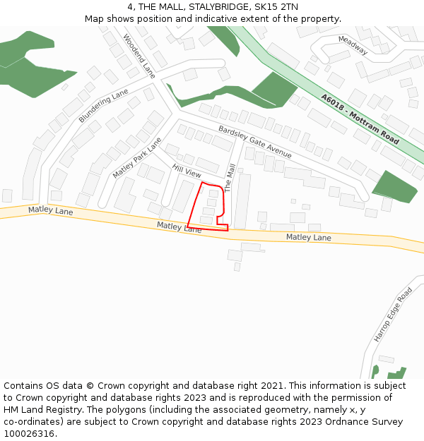 4, THE MALL, STALYBRIDGE, SK15 2TN: Location map and indicative extent of plot