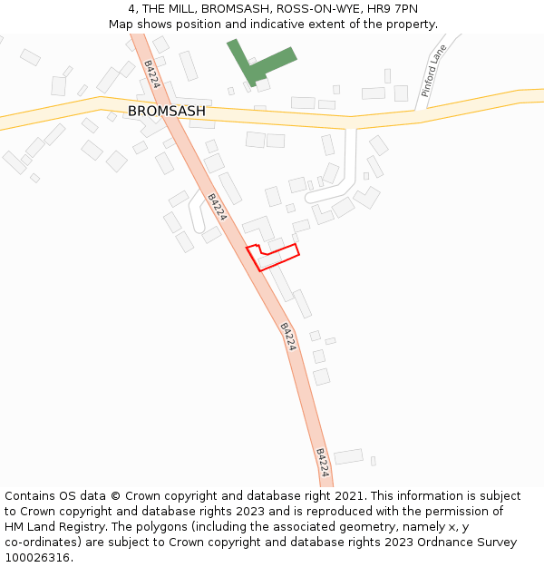 4, THE MILL, BROMSASH, ROSS-ON-WYE, HR9 7PN: Location map and indicative extent of plot