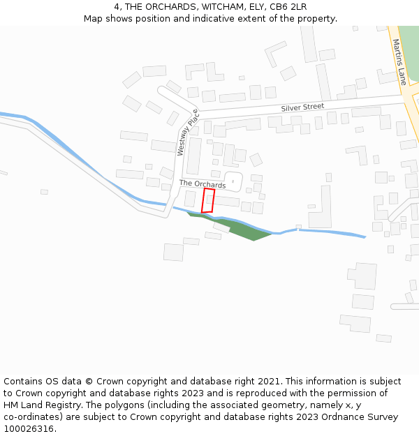 4, THE ORCHARDS, WITCHAM, ELY, CB6 2LR: Location map and indicative extent of plot