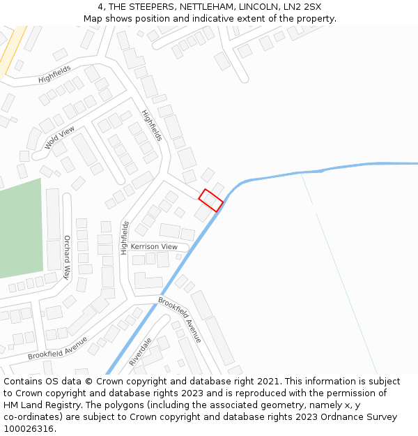 4, THE STEEPERS, NETTLEHAM, LINCOLN, LN2 2SX: Location map and indicative extent of plot