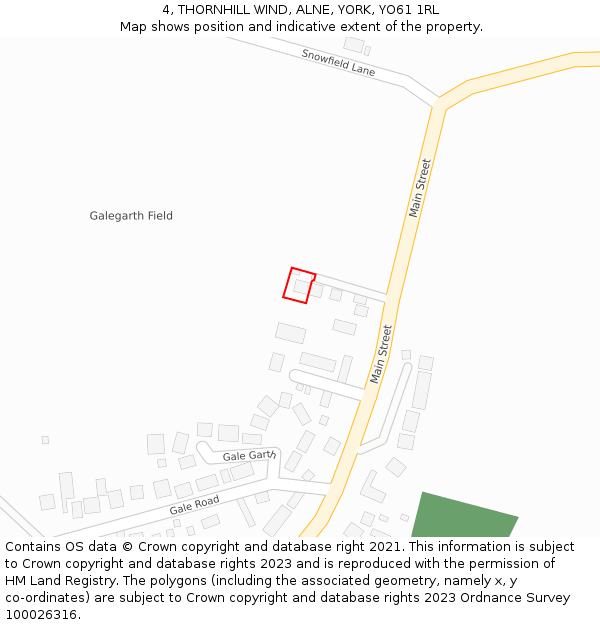 4, THORNHILL WIND, ALNE, YORK, YO61 1RL: Location map and indicative extent of plot