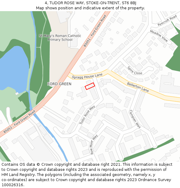 4, TUDOR ROSE WAY, STOKE-ON-TRENT, ST6 8BJ: Location map and indicative extent of plot