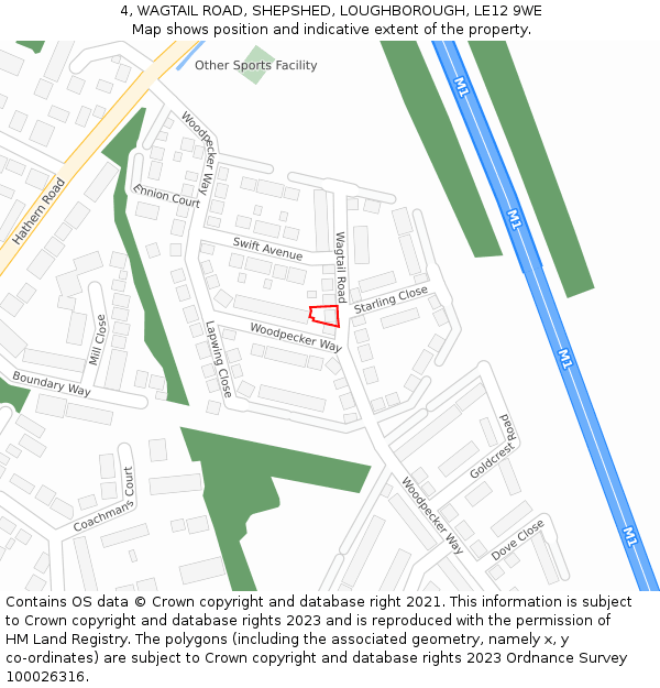 4, WAGTAIL ROAD, SHEPSHED, LOUGHBOROUGH, LE12 9WE: Location map and indicative extent of plot