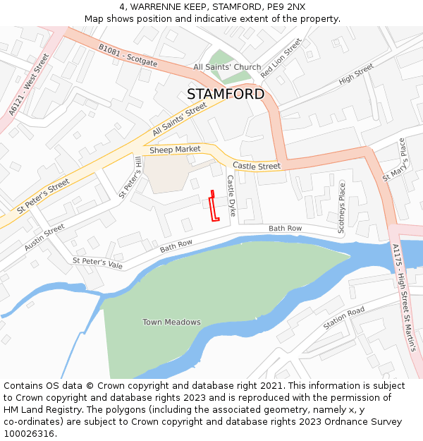 4, WARRENNE KEEP, STAMFORD, PE9 2NX: Location map and indicative extent of plot