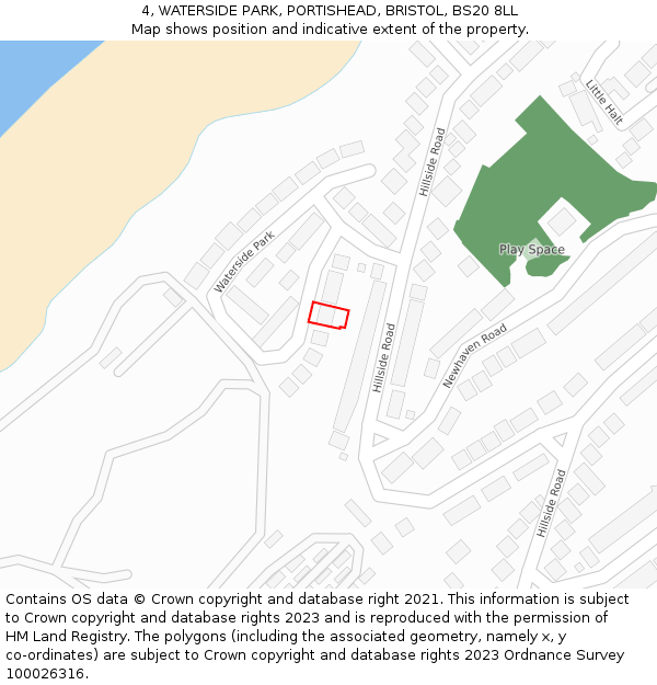 4, WATERSIDE PARK, PORTISHEAD, BRISTOL, BS20 8LL: Location map and indicative extent of plot