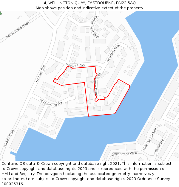 4, WELLINGTON QUAY, EASTBOURNE, BN23 5AQ: Location map and indicative extent of plot