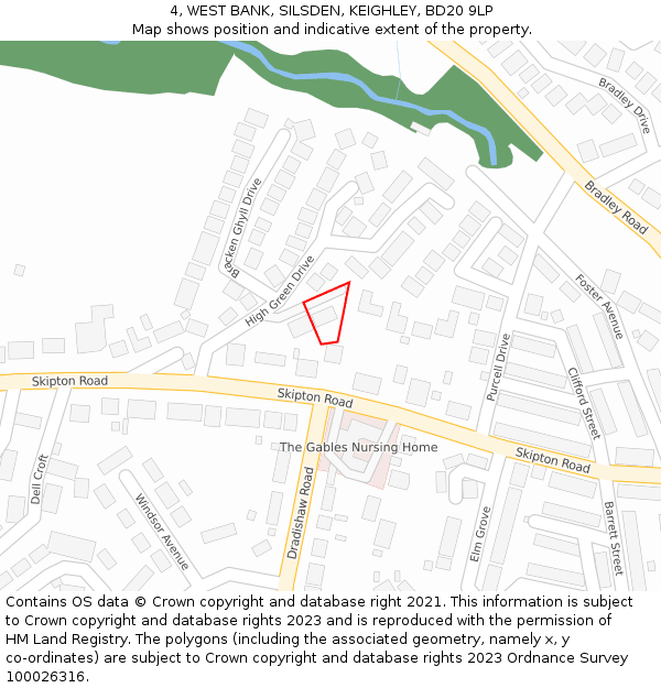 4, WEST BANK, SILSDEN, KEIGHLEY, BD20 9LP: Location map and indicative extent of plot