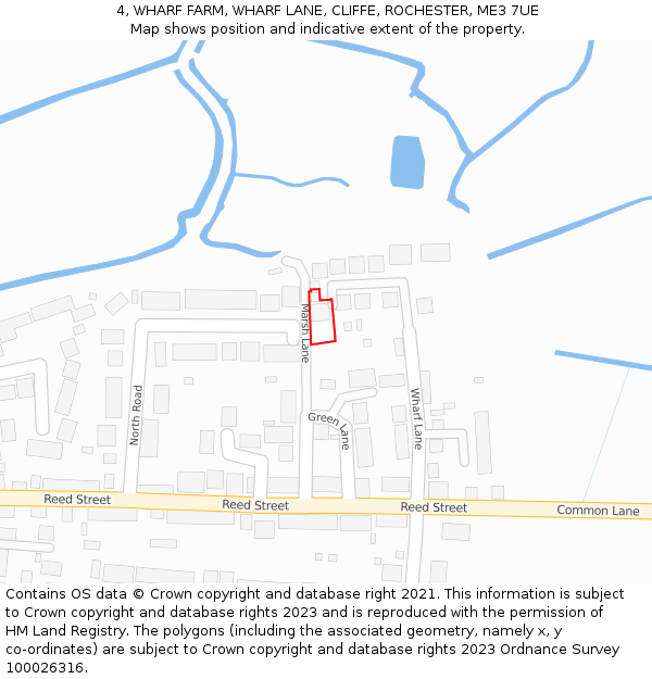 4, WHARF FARM, WHARF LANE, CLIFFE, ROCHESTER, ME3 7UE: Location map and indicative extent of plot