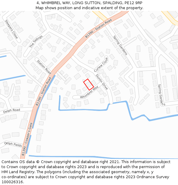 4, WHIMBREL WAY, LONG SUTTON, SPALDING, PE12 9RP: Location map and indicative extent of plot