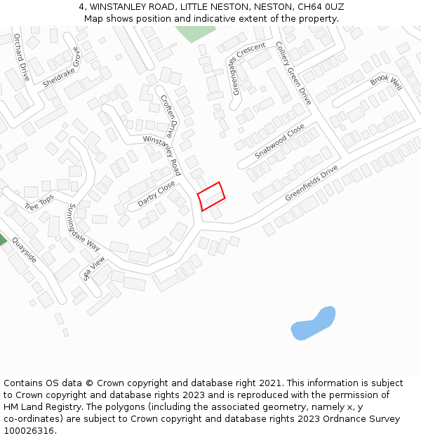 4, WINSTANLEY ROAD, LITTLE NESTON, NESTON, CH64 0UZ: Location map and indicative extent of plot