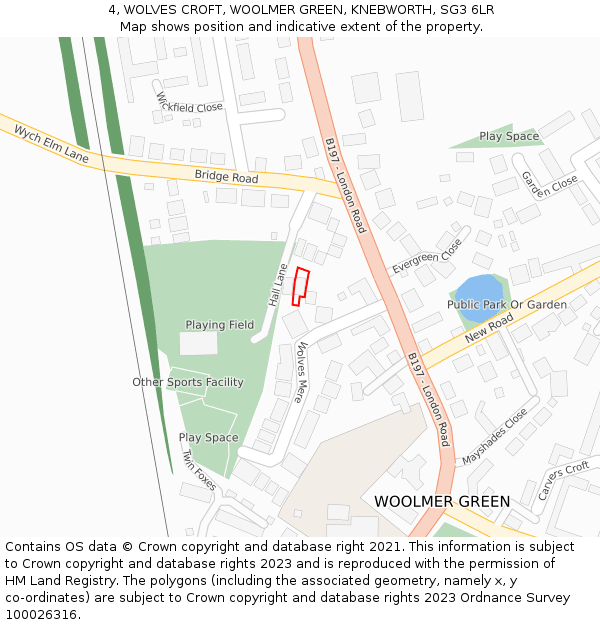 4, WOLVES CROFT, WOOLMER GREEN, KNEBWORTH, SG3 6LR: Location map and indicative extent of plot