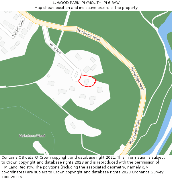 4, WOOD PARK, PLYMOUTH, PL6 8AW: Location map and indicative extent of plot