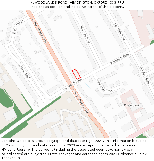 4, WOODLANDS ROAD, HEADINGTON, OXFORD, OX3 7RU: Location map and indicative extent of plot