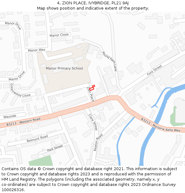 4, ZION PLACE, IVYBRIDGE, PL21 9AJ: Location map and indicative extent of plot