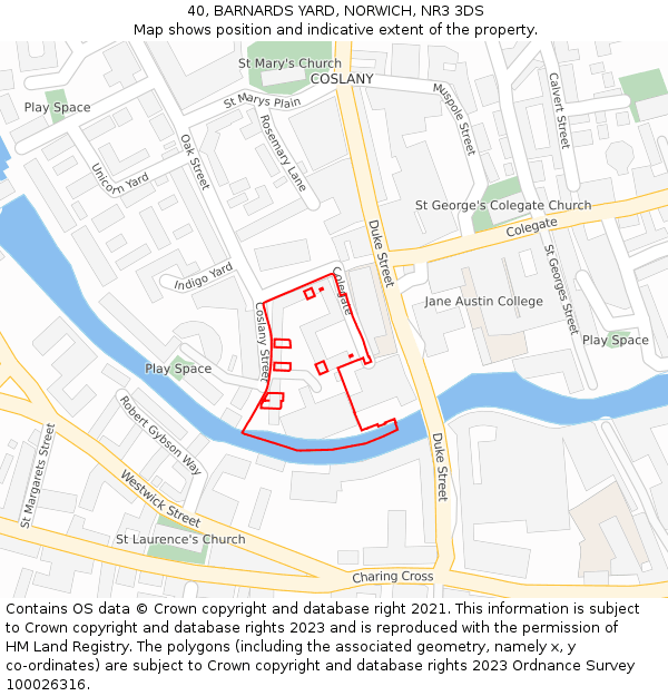 40, BARNARDS YARD, NORWICH, NR3 3DS: Location map and indicative extent of plot
