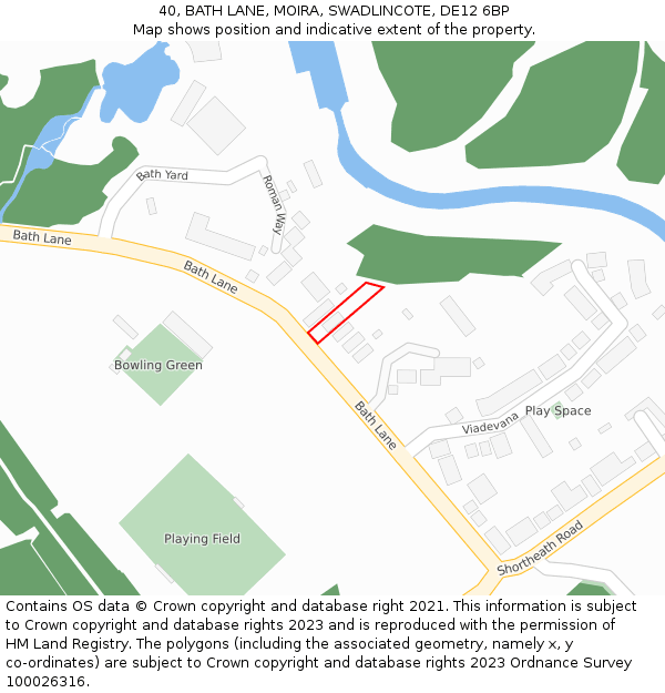 40, BATH LANE, MOIRA, SWADLINCOTE, DE12 6BP: Location map and indicative extent of plot