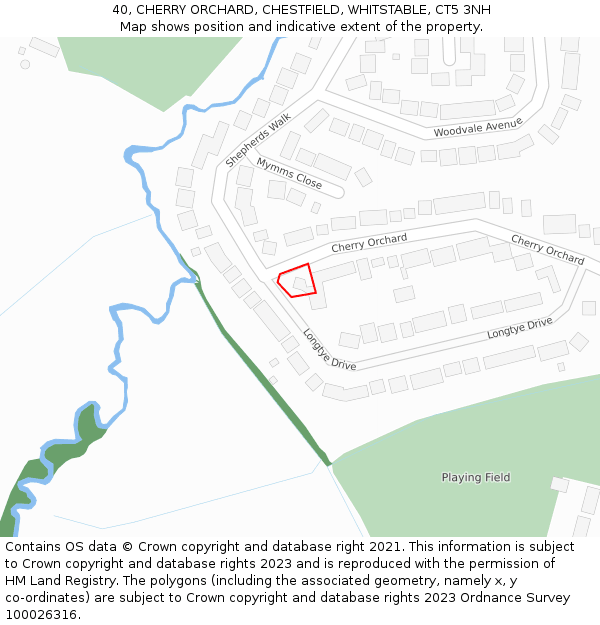 40, CHERRY ORCHARD, CHESTFIELD, WHITSTABLE, CT5 3NH: Location map and indicative extent of plot