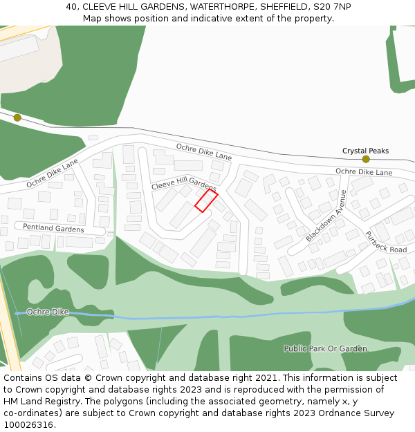 40, CLEEVE HILL GARDENS, WATERTHORPE, SHEFFIELD, S20 7NP: Location map and indicative extent of plot