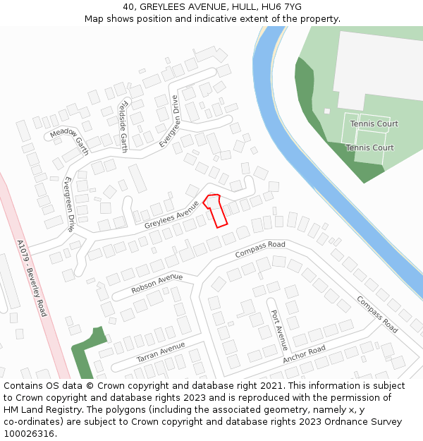 40, GREYLEES AVENUE, HULL, HU6 7YG: Location map and indicative extent of plot