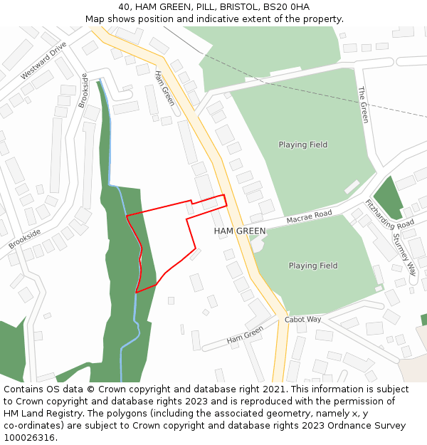 40, HAM GREEN, PILL, BRISTOL, BS20 0HA: Location map and indicative extent of plot