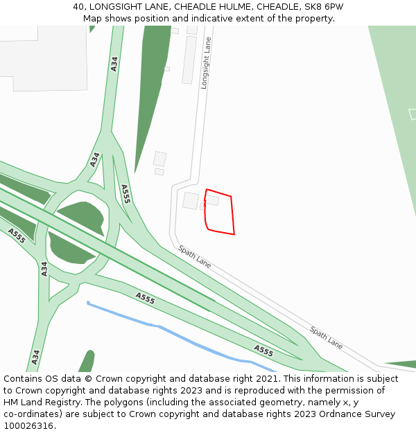 40, LONGSIGHT LANE, CHEADLE HULME, CHEADLE, SK8 6PW: Location map and indicative extent of plot