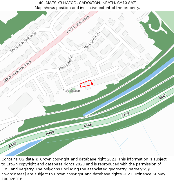 40, MAES YR HAFOD, CADOXTON, NEATH, SA10 8AZ: Location map and indicative extent of plot