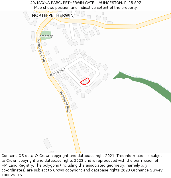40, MAYNA PARC, PETHERWIN GATE, LAUNCESTON, PL15 8PZ: Location map and indicative extent of plot