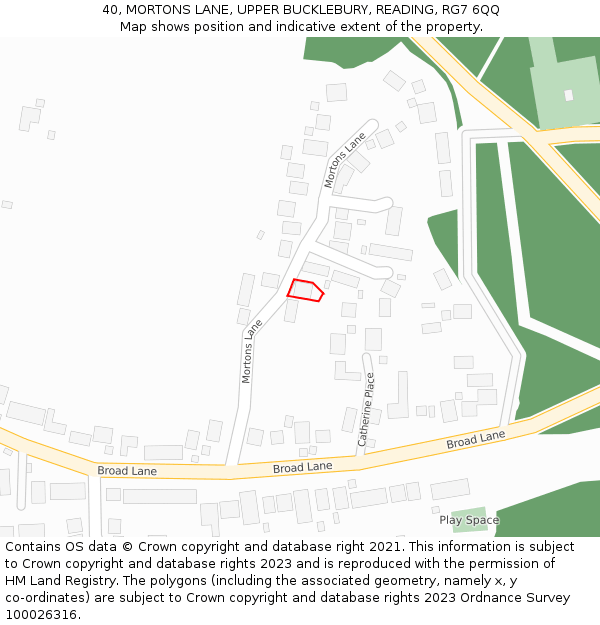 40, MORTONS LANE, UPPER BUCKLEBURY, READING, RG7 6QQ: Location map and indicative extent of plot