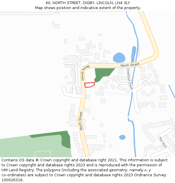 40, NORTH STREET, DIGBY, LINCOLN, LN4 3LY: Location map and indicative extent of plot