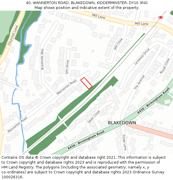 40, WANNERTON ROAD, BLAKEDOWN, KIDDERMINSTER, DY10 3NG: Location map and indicative extent of plot