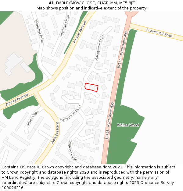41, BARLEYMOW CLOSE, CHATHAM, ME5 8JZ: Location map and indicative extent of plot