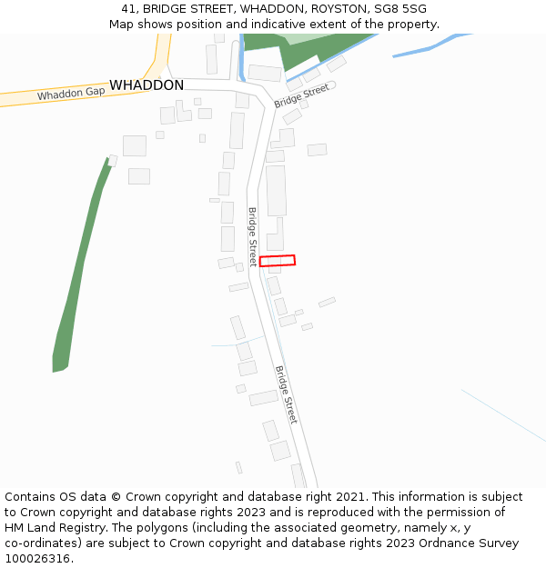 41, BRIDGE STREET, WHADDON, ROYSTON, SG8 5SG: Location map and indicative extent of plot