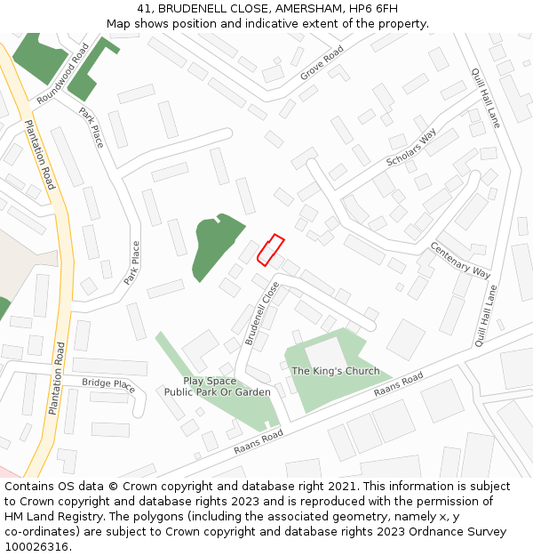 41, BRUDENELL CLOSE, AMERSHAM, HP6 6FH: Location map and indicative extent of plot