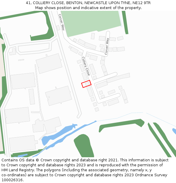 41, COLLIERY CLOSE, BENTON, NEWCASTLE UPON TYNE, NE12 9TR: Location map and indicative extent of plot