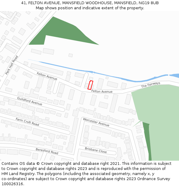 41, FELTON AVENUE, MANSFIELD WOODHOUSE, MANSFIELD, NG19 8UB: Location map and indicative extent of plot