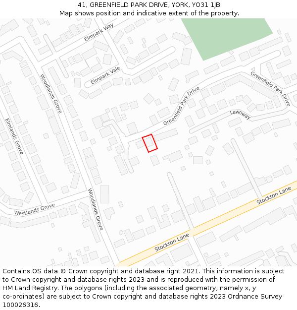 41, GREENFIELD PARK DRIVE, YORK, YO31 1JB: Location map and indicative extent of plot